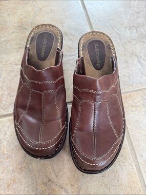 Eurostep women’s Brown Leather Slip-On Mules